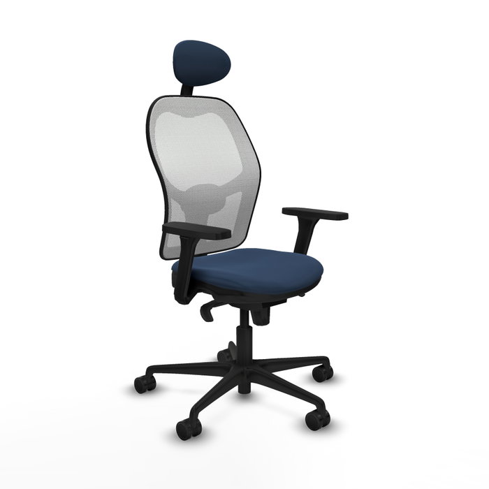 PIQUERAS Y CRESPO Silla de oficina Jorquera con mecanismo Sincro, Azul marino y Blanco PIQUERAS Y CRESPO Silla de oficina Jorquera con mecanismo Sincro, Azul marino y Blanco