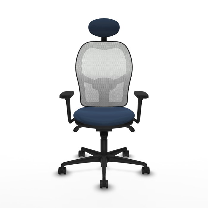 PIQUERAS Y CRESPO Silla de oficina Jorquera con mecanismo Sincro, Azul marino y Blanco PIQUERAS Y CRESPO Silla de oficina Jorquera con mecanismo Sincro, Azul marino y Blanco