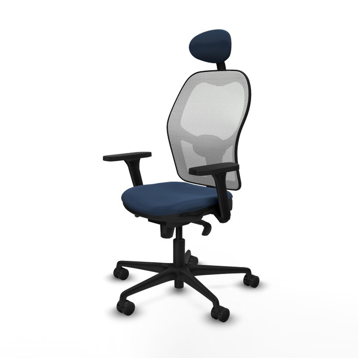 PIQUERAS Y CRESPO Silla de oficina Jorquera con mecanismo Sincro, Azul marino y Blanco PIQUERAS Y CRESPO Silla de oficina Jorquera con mecanismo Sincro, Azul marino y Blanco