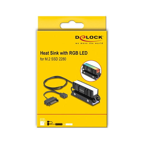 DeLOCK 18460 Disipador térmico para SSD 2280 con RGB LED DeLOCK 18460 Disipador térmico para SSD 2280 con RGB LED