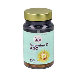 PHARMA & GO Vitamina D 30 Cápsulas. Contribuye al mantenimiento de huesos y sistema inmune en condiciones normales.