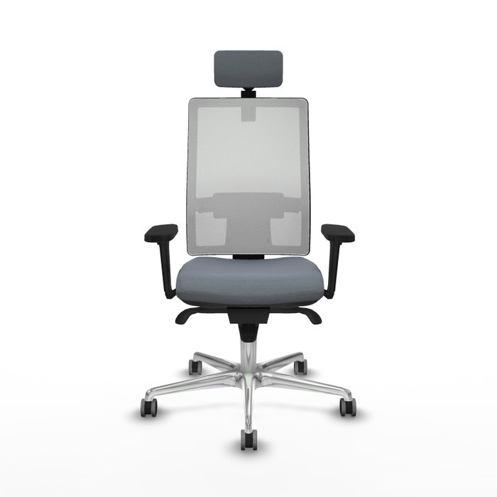 PIQUERAS Y CRESPO Silla de oficina Horna con mecanismo Sincro, Gris y Blanco
