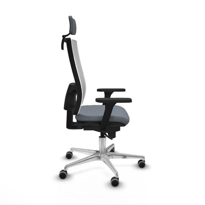 PIQUERAS Y CRESPO Silla de oficina Horna con mecanismo Sincro, Gris y Blanco
