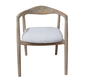 DKD Home Decor Silla de Teca y Poliéster Natural y Blanco