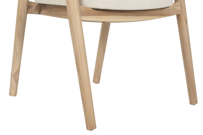 DKD Home Decor Silla de Teca y Poliéster Natural y Blanco