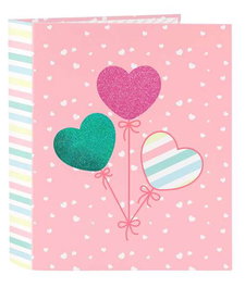 Carpeta de anillas BlackFit8 Globitos Rosa A4 27 x 33 x 6 cm