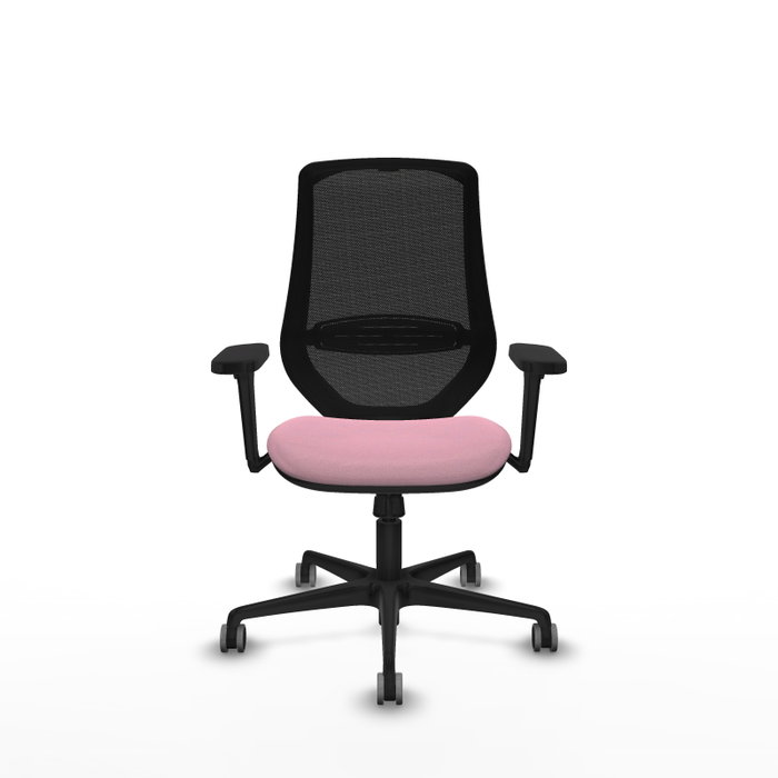 PIQUERAS Y CRESPO Silla de oficina Mardos con mecanismo Sincro, Rosa y Negro