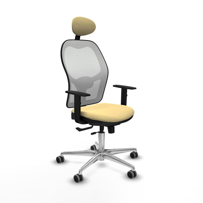 PIQUERAS Y CRESPO Silla de oficina Jorquera con mecanismo Sincro/Traslack Crema y Blanco PIQUERAS Y CRESPO Silla de oficina Jorquera con mecanismo Sincro/Traslack Crema y Blanco