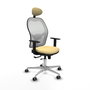 PIQUERAS Y CRESPO Silla de oficina Jorquera con mecanismo Sincro/Traslack Crema y Blanco