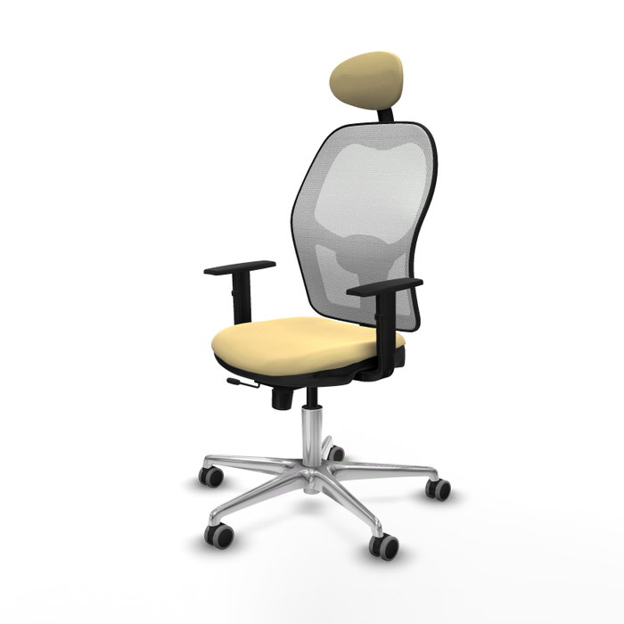 PIQUERAS Y CRESPO Silla de oficina Jorquera con mecanismo Sincro/Traslack Crema y Blanco PIQUERAS Y CRESPO Silla de oficina Jorquera con mecanismo Sincro/Traslack Crema y Blanco