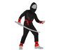 Disfraz Ninja Niño Infantil Rojo 5-6 Años, Temática Paises del Mundo, Color Negro