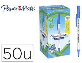 Papermate Kilométrico Bolígrafo Punta 1 mm Plástico Reciclado 80% Color Azul Caja 50 Unidades