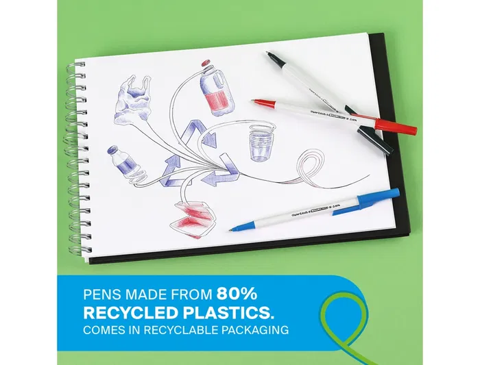 Papermate Kilométrico Bolígrafo Punta 1 mm Plástico Reciclado 80% Color Azul Caja 50 Unidades