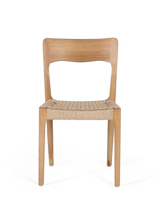 Giner y Colomer - Lote de 2 Sillas de Madera de Caucho con Asiento de Cuerda Natural Giner y Colomer - Lote de 2 Sillas de Madera de Caucho con Asiento de Cuerda Natural