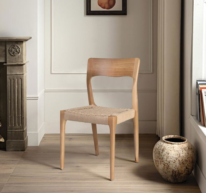 Giner y Colomer - Lote de 2 Sillas de Madera de Caucho con Asiento de Cuerda Natural Giner y Colomer - Lote de 2 Sillas de Madera de Caucho con Asiento de Cuerda Natural