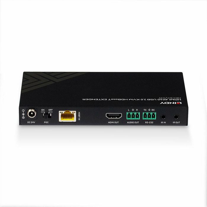 Lindy Receptor Extensor HDBaseT KVM Cat.6 HDMI 4K60, IR, RS-232 & Audio hasta 150m