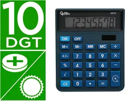 Liderpapel XF17 Calculadora de Sobremesa 8 Dígitos Solar y Pilas 127x105x24 mm Azul