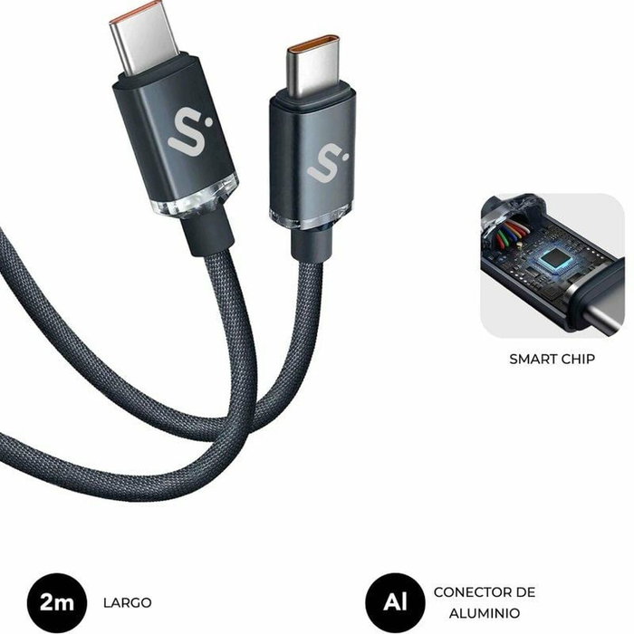 Subblim Cable Optimus USB-C a USB-C 60W 2m Negro