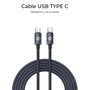 Subblim Cable USB-C a USB-C 60W PD 2m Negro Carga Rápida