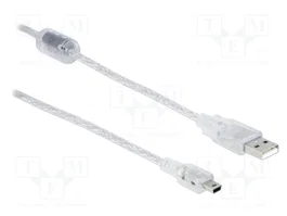 DeLOCK Cable USB 2.0 Tipo-A a Mini-B 2 m transparente