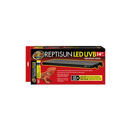 ZooMed Pantalla Reptisun T5 Ho 30 cm 15W LED UVB 6500K para Crecimiento de Plantas y Luz Nocturna