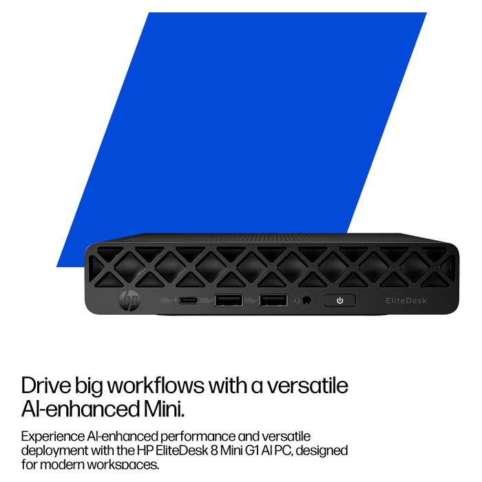 HP EliteDesk 8 Mini G1i AI con Intel Core Ultra 9, 64 GB RAM, 1 TB SSD, Windows 11 Pro, Negro HP EliteDesk 8 Mini G1i AI con Intel Core Ultra 9, 64 GB RAM, 1 TB SSD, Windows 11 Pro, Negro