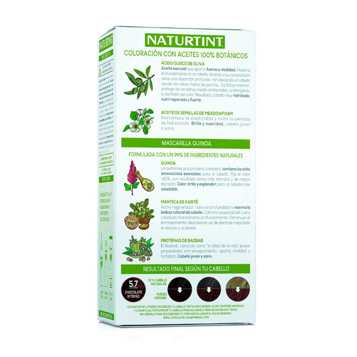 Naturtint Biobased 5.7 Chocolate Intenso Tinte Permanente Sin Amoniaco Coloración para Cabello Suave y Brillante Naturtint Biobased 5.7 Chocolate Intenso Tinte Permanente Sin Amoniaco Coloración para Cabello Suave y Brillante