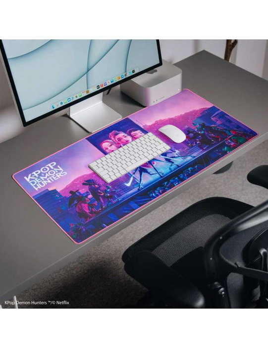 Cinereplicas Alfombrilla de Escritorio XL Kpop Demon Hunters Takedown Huntr/X, 80x35 cm, Diseño Oficial Neopreno