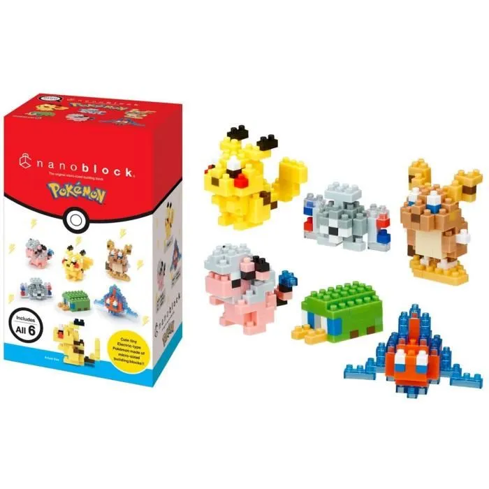 Bandai Set 6 Figuras Ladrillo NANOBLOCK Pack Pokémon Eléctrico NAN4972825223642 Bandai Set 6 Figuras Ladrillo NANOBLOCK Pack Pokémon Eléctrico NAN4972825223642
