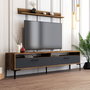 Hanah Home Salón Muebles Combinación Nogal y Antracita Istanbul