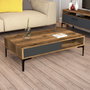 Hanah Home Salón Muebles Combinación Nogal y Antracita Istanbul