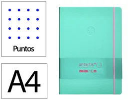 Antartik Cuaderno A4 Tapa Dura Hojas Puntos Rosa y Turquesa 100 Hojas 80gr FSC