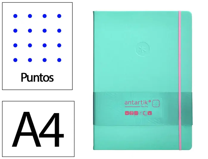 Antartik Cuaderno A4 Tapa Dura Hojas Puntos Rosa y Turquesa 100 Hojas 80gr FSC Antartik Cuaderno A4 Tapa Dura Hojas Puntos Rosa y Turquesa 100 Hojas 80gr FSC
