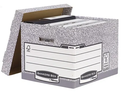 Fellowes Contenedor de Archivos Gris con Tapa Fellowes Contenedor de Archivos Gris con Tapa