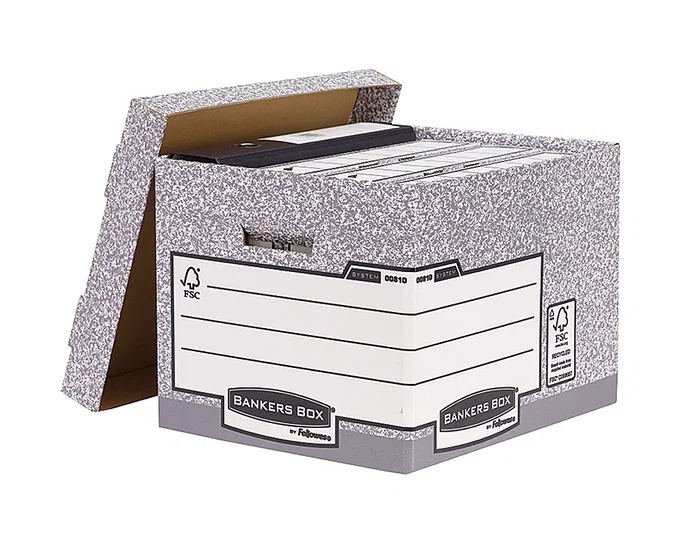 Fellowes Contenedor de Archivos Gris con Tapa Fellowes Contenedor de Archivos Gris con Tapa