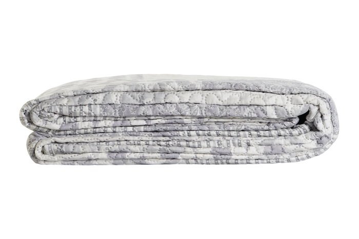 DKD Home Decor Colcha Patchwork Beige y Gris para Cama de 180 cm