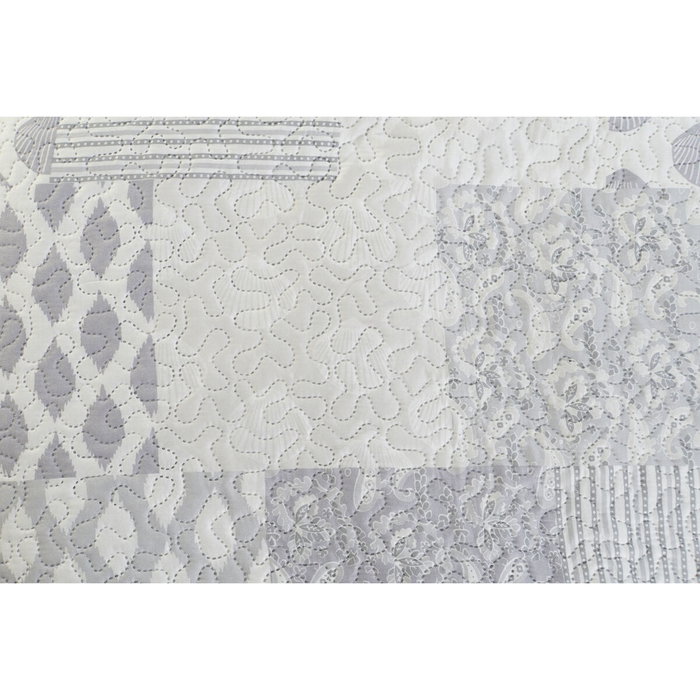 DKD Home Decor Colcha Patchwork Beige y Gris para Cama de 180 cm DKD Home Decor Colcha Patchwork Beige y Gris para Cama de 180 cm