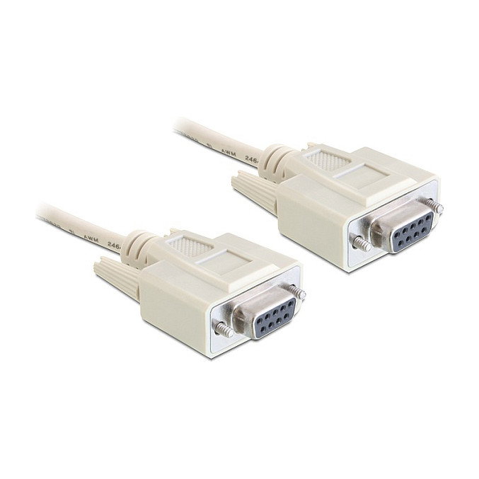 DeLOCK Cable Serie 84250 Sub-D9 Hembra a Hembra 5 m Nullmodem Gris
