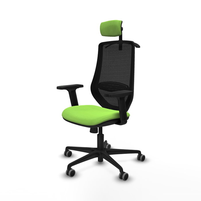 PIQUERAS Y CRESPO Silla de oficina Mardos con mecanismo Sincro, Tela Pistacho y Malla Negro