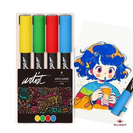 ARTIST BY ALEX BOG Estuche de 4 Rotuladores Acrylic Markers Colores Surtidos