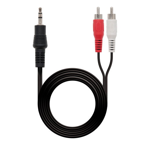 Nanocable Cable de Audio Estéreo Jack 3.5 mm Macho a 2 x RCA Macho, 3 m, Negro