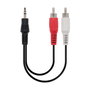 Nanocable Cable de Audio Estéreo Jack 3.5 mm Macho a 2 x RCA Macho, 3 m, Negro