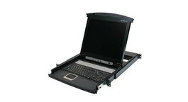 IOGEAR KVM Consola Integrada 17" LCD TFT Monitor Matriz Activa Teclado Touchpad 1280x1024 para Rack 19" 1U Multiplataforma