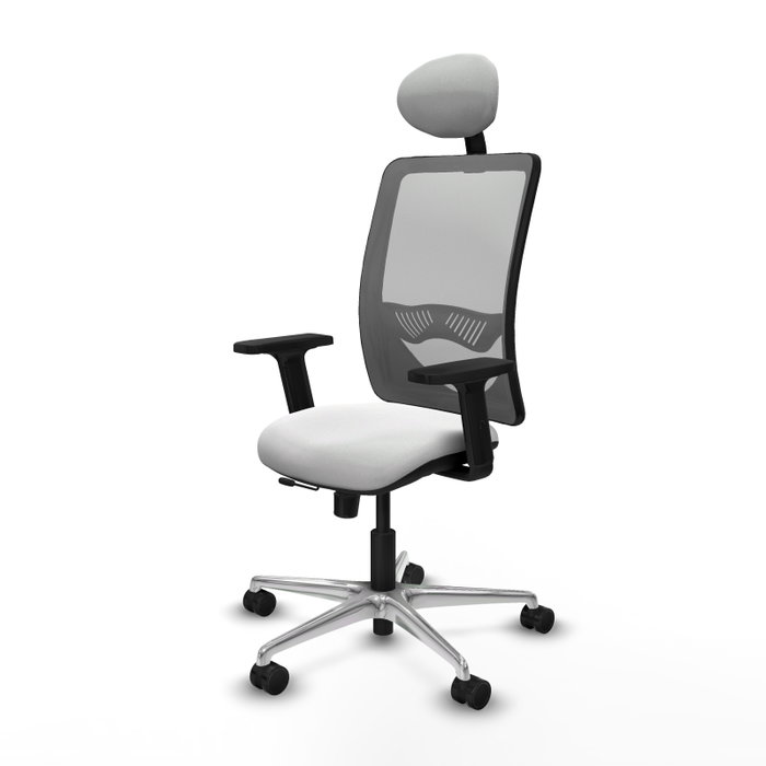 PIQUERAS Y CRESPO Silla de oficina Zulema con mecanismo Sincro/Traslack, Blanco y Gris PIQUERAS Y CRESPO Silla de oficina Zulema con mecanismo Sincro/Traslack, Blanco y Gris
