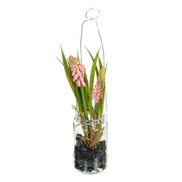 Planta Jacinto Rosa Artificial 7 X 7 X 18 cm (Set de 4)