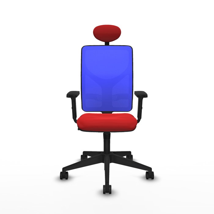 PIQUERAS Y CRESPO Silla de oficina Motilla con mecanismo Sincro, Rojo y Azul