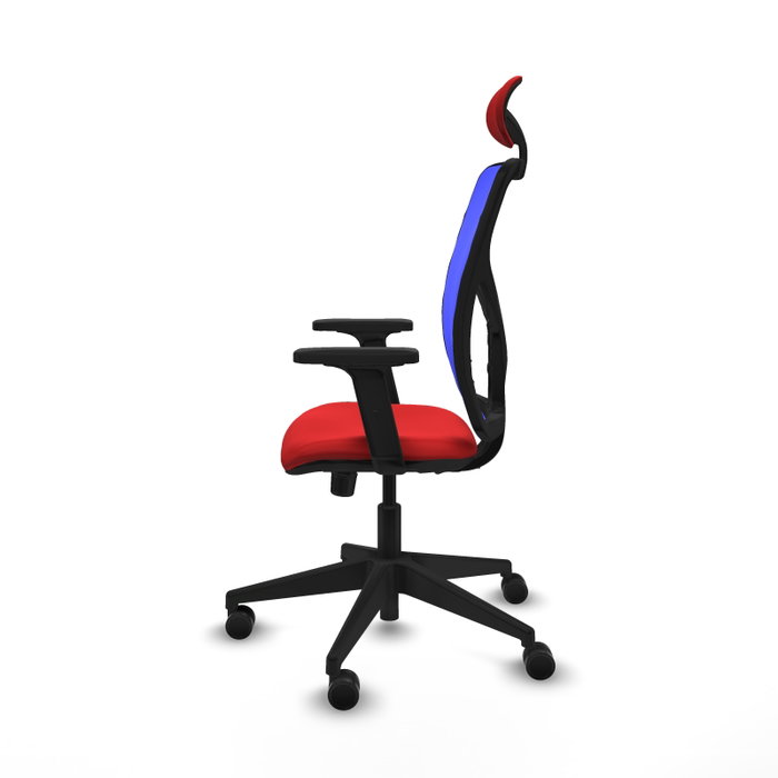PIQUERAS Y CRESPO Silla de oficina Motilla con mecanismo Sincro, Rojo y Azul