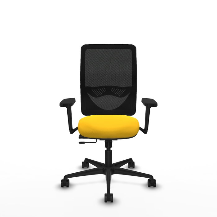 PIQUERAS Y CRESPO Silla de oficina Zulema con mecanismo Sincro/Traslack, Amarillo y Negro