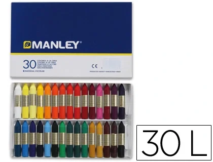 Manley Estuche de 30 Ceras Blandas Colores Surtidos