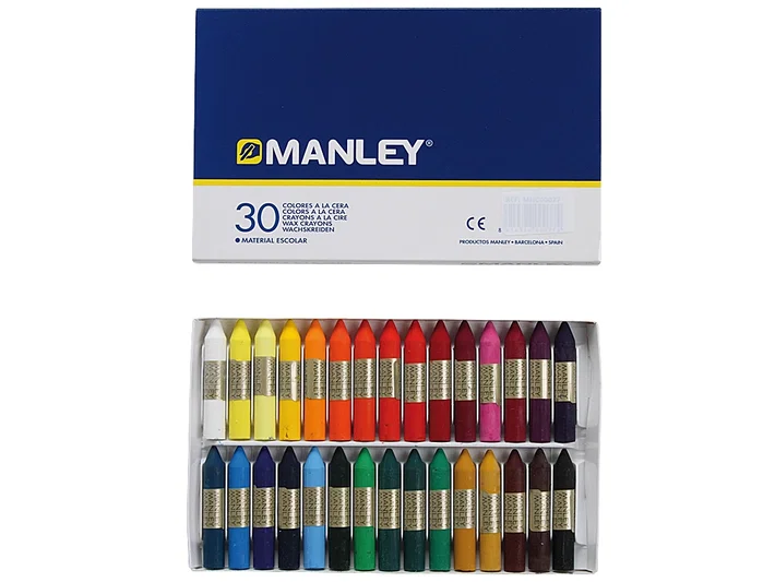 Manley Estuche de 30 Ceras Blandas Colores Surtidos